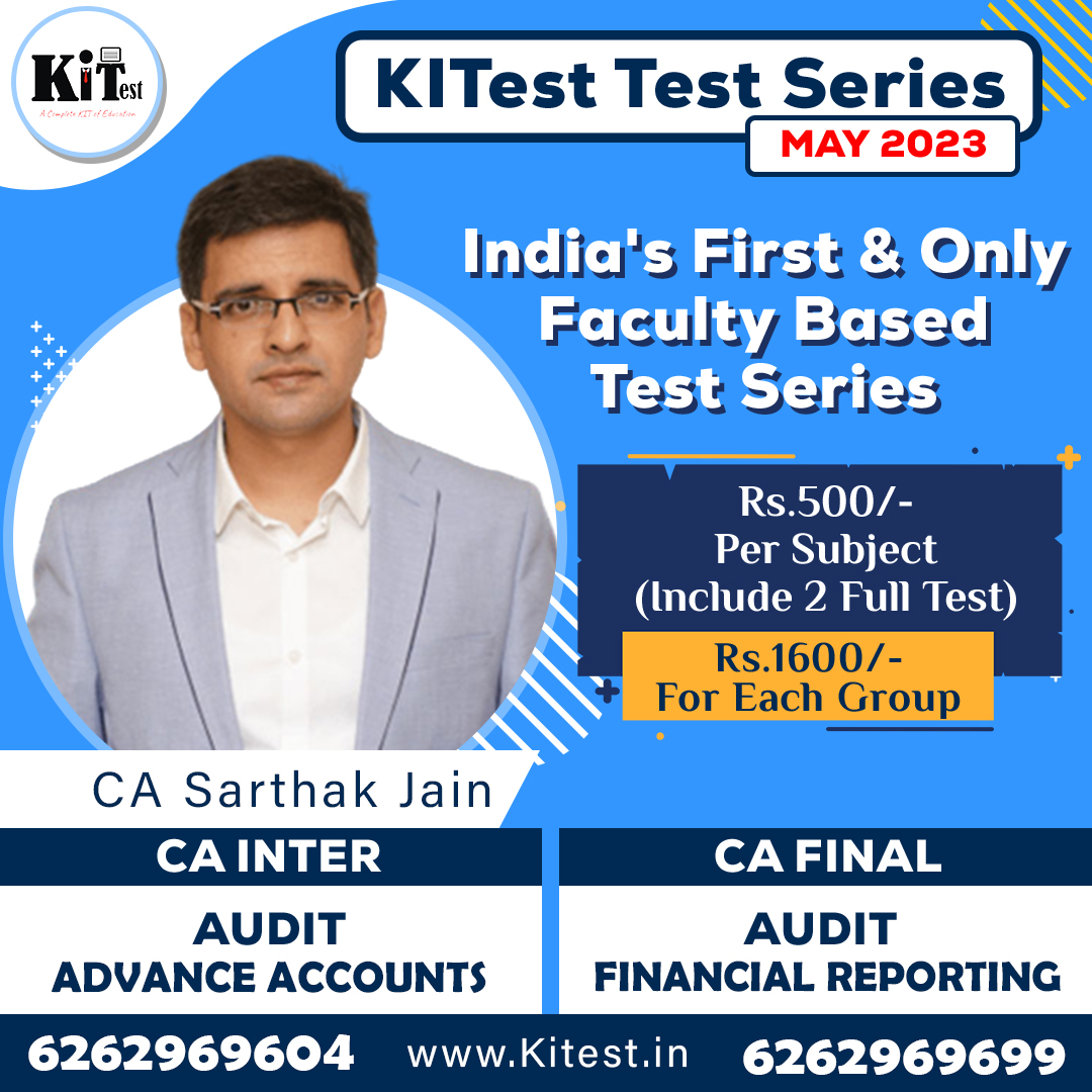CA Final Auditing Online Test Series Conducting By CA Sarthak Jain